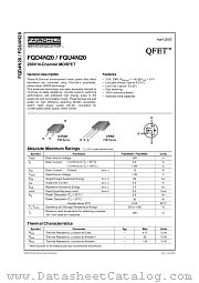 FQD4N20 datasheet pdf Fairchild Semiconductor