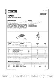 FQP630 datasheet pdf Fairchild Semiconductor