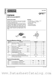 FQP6N50 datasheet pdf Fairchild Semiconductor