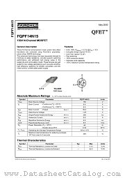 FQPF14N15 datasheet pdf Fairchild Semiconductor