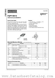 FQPF16N15 datasheet pdf Fairchild Semiconductor