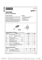 FQPF3N60 datasheet pdf Fairchild Semiconductor