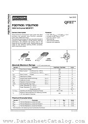 FQU7N30 datasheet pdf Fairchild Semiconductor