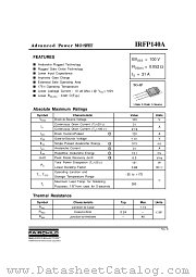 IRFP140A datasheet pdf Fairchild Semiconductor