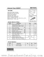 IRFS520A datasheet pdf Fairchild Semiconductor