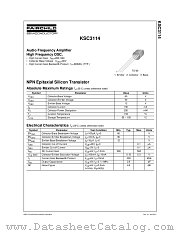 KSC3114 datasheet pdf Fairchild Semiconductor