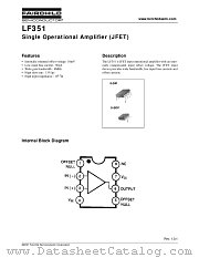 LF351 datasheet pdf Fairchild Semiconductor