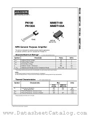 MMBT100 datasheet pdf Fairchild Semiconductor