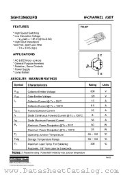 SGH13N60UFD datasheet pdf Fairchild Semiconductor