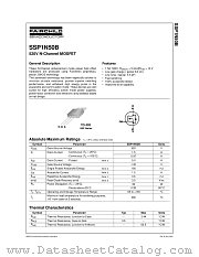 SSS1N50B datasheet pdf Fairchild Semiconductor