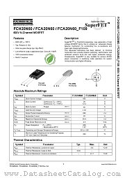 FCA20N60_F109 datasheet pdf Fairchild Semiconductor