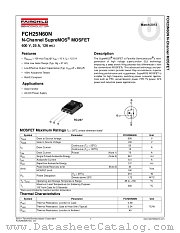 FCH25N60N datasheet pdf Fairchild Semiconductor