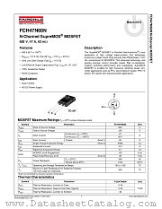 FCH47N60N datasheet pdf Fairchild Semiconductor