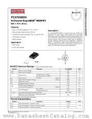 FCH76N60N datasheet pdf Fairchild Semiconductor