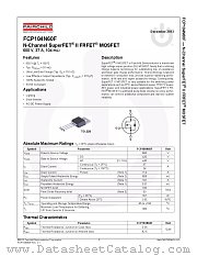 FCP104N60F datasheet pdf Fairchild Semiconductor