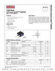 FDB12N50TM datasheet pdf Fairchild Semiconductor