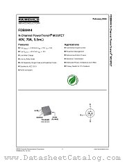 FDB8444 datasheet pdf Fairchild Semiconductor