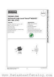 FDD5810_F085 datasheet pdf Fairchild Semiconductor