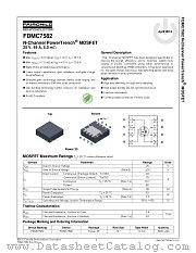 FDMC7582 datasheet pdf Fairchild Semiconductor
