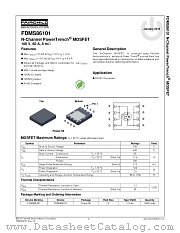 FDMS86101 datasheet pdf Fairchild Semiconductor
