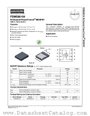 FDMS86104 datasheet pdf Fairchild Semiconductor