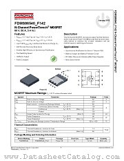 FDMS86540_F142 datasheet pdf Fairchild Semiconductor