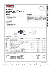 FDP26N40 datasheet pdf Fairchild Semiconductor