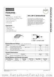 FFD20UP20S datasheet pdf Fairchild Semiconductor