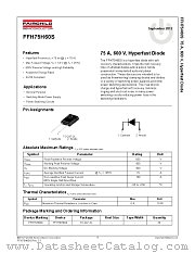 FFH75H60S datasheet pdf Fairchild Semiconductor