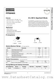 FFP08H60S datasheet pdf Fairchild Semiconductor