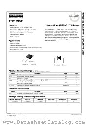 FFP15S60S datasheet pdf Fairchild Semiconductor