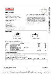 FFP30S60S datasheet pdf Fairchild Semiconductor