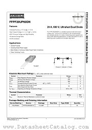 FFPF20UP60DN datasheet pdf Fairchild Semiconductor