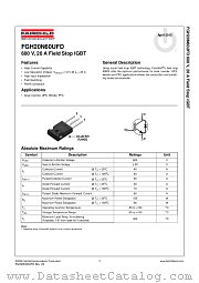 FGH20N60UFD datasheet pdf Fairchild Semiconductor