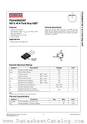 FGH40N60SF datasheet pdf Fairchild Semiconductor