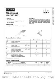 FGL40N120AN datasheet pdf Fairchild Semiconductor