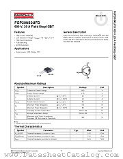 FGP20N60UFD datasheet pdf Fairchild Semiconductor