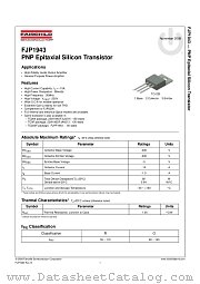 FJP1943 datasheet pdf Fairchild Semiconductor