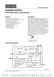 KA5Q0765RTH datasheet pdf Fairchild Semiconductor