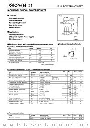 2SK2904-01 datasheet pdf Fuji Electric