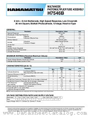 H7546B datasheet pdf Hamamatsu Corporation