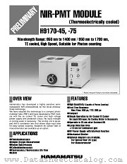H9170-75 datasheet pdf Hamamatsu Corporation
