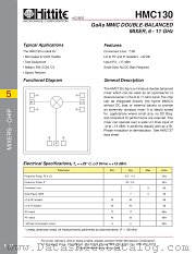 HMC130 datasheet pdf Hittite Microwave Corporation