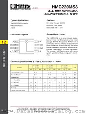 HMC220MS8 datasheet pdf Hittite Microwave Corporation