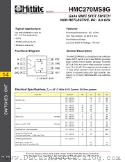 HMC270MS8G datasheet pdf Hittite Microwave Corporation