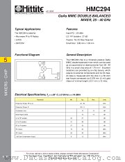 HMC294 datasheet pdf Hittite Microwave Corporation