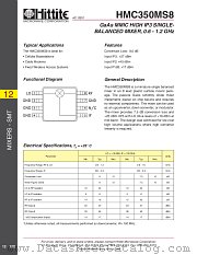 HMC350MS8 datasheet pdf Hittite Microwave Corporation