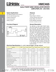 HMC465 datasheet pdf Hittite Microwave Corporation