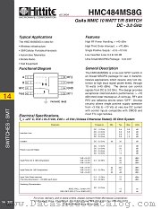 HMC484MS8G datasheet pdf Hittite Microwave Corporation