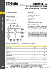 HMC490LP5 datasheet pdf Hittite Microwave Corporation